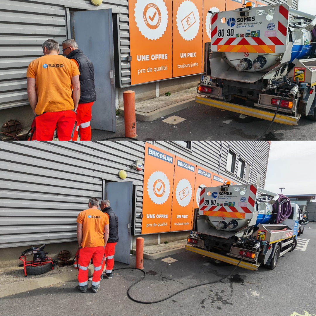Entretien des réseaux d’évacuation : intervention technique sur le site Bricoman Béziers